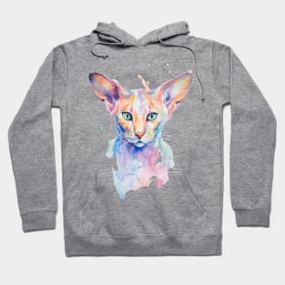 watercolor Oriental Shorthair Cat Hoodie